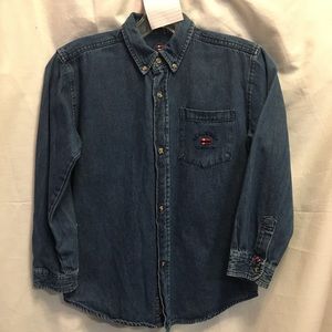 Bugle Boy Denim Button Down Shirt kids XL